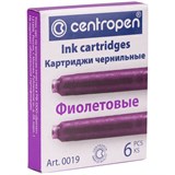 Картриджи для перьевой ручки фиолетовые, набор из  6шт. (Centropen, 0019/0601)