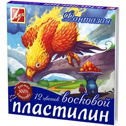 Пластилин ЛУЧ восковой "Фантазия" 12цв. 210гр. стек (25С1523-08)