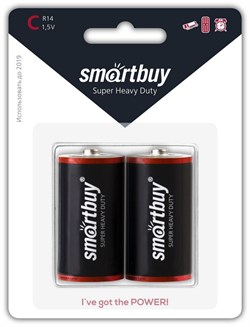 ! РАСПРОДАЖА Батарейка R14 "Smartbuy" на блистере BL2