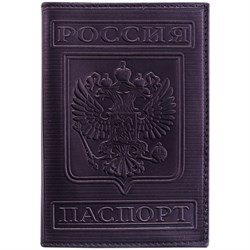 Обложка "Паспорт" OfficeSpace (176866) натур. кожа тип 3, тиснение "герб", черная