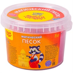 Песок для лепки Мульти-Пульти "Магический песок" 500гр. (ПС_15803 / 541) малиновый + 2 формочки