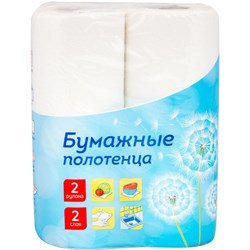Полотенца бумажные OfficeClean, 2-х сл., спайка 2шт.*12,5м, белые (249813)