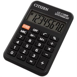 Калькулятор карманный CITIZEN LC-110NR, черный, 8-разрядный, 58*88*11мм