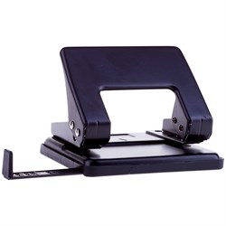 Дырокол OfficeSpace на 20 листов, металлический, черный (P204_1865BK) с линейкой