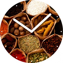 Часы настенные Innova с рисунком "Специи" (W09670) круглые, стекло, диаметр 30см