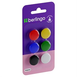 Магниты Berlingo 20мм, 6шт.,цвет - ассорти (SMm_02010)