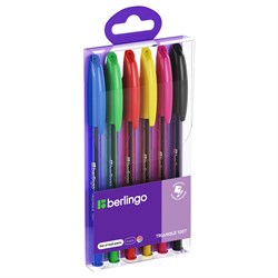 Набор ручек шар. Berlingo "Triangle 100Т"  6цв. (CBp_07006) 0.5мм, трехгранный корпус