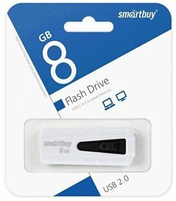 Флеш-накопитель   8Гб "Smartbuy Iron" White/Black (SB8GBIR-W)