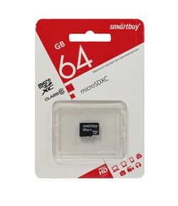 Карта памяти Micro-SDXC  64Гб "SmartBuy" Class10 LE, без адаптера
