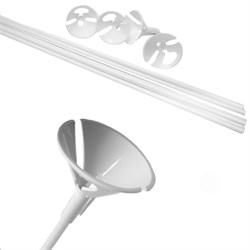 Палочка для шарика 54см. + зажим, белые (6054120)
