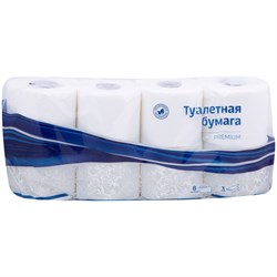 Бумага туалетная "OfficeClean" белая "Premium", 3-х слойная, спайка 8шт.*14,5м (279674)