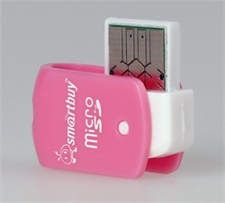 Картридер USB 2.0 "Smartbuy" для micro-SD (SBR-706-P) розовый