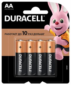 Батарейка LR6 "Duracell Basic", алкалиновая, на блистере BL4