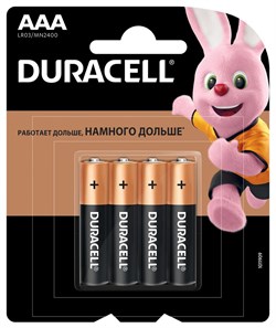 Батарейка LR3 "Duracell Basic", алкалиновая, на блистере BL4