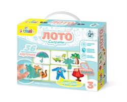 Лото "PLASTIC. Силуэты" в коробке (04007) 6 игровых полей +  36 прозр. карточек "Десятое королевство"