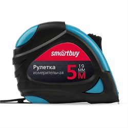 Рулетка измерительная Smartbuy  5м*19мм, 2 фиксатора, усиленный зацеп, прорезин. корпус (SBT-MTP-519P2)