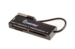 Картридер USB 2.0 "Smartbuy" для SD/micro-SD/MS/M2 (SBR-717-K) черный