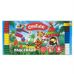 Пластилин Creativiki  6цв. 90гр. стек (ПЛ06КР, 163628)