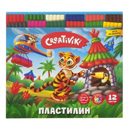 Пластилин Creativiki 12цв. 180гр. стек (ПЛ12КР, 163630)