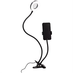 ! РАСПРОДАЖА Светильник настольный кольцевой Artstyle TL-604B, 12Вт, LED, диммирование 10 уровней, гибкая стойка на прищепке, USB