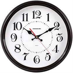 Часы настенные Troyka (88880882) круглые, диаметр 31см, черная рамка