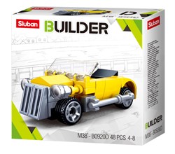 Конструктор SLUBAN   48 дет. "BUILDER. Кабриолет желтый" (M38-B0920D) в коробке