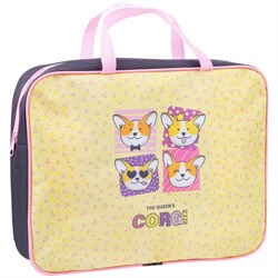 ! РАСПРОДАЖА Папка на молнии с ручками А4 ArtSpace "Corgi" ширина 70мм (ПМД-4-20_16669) полиэстер
