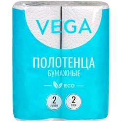 Полотенца бумажные "Vega", 2-х сл., спайка 2шт.*12м, серые (315623)
