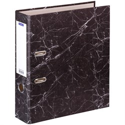 Папка-регистратор OfficeSpace, покрытие "мрамор", 70мм, черная (153195)