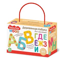 Игра развивающая деревянная "Азбука" 49 элементов (02994) "Baby Toys Wood"