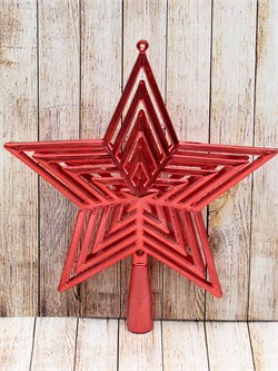 Наконечник на елку 23см "Звезда" (НУ-4398) красная