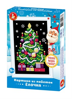 Аппликация - картина из пайеток "Ёлочка" (04263, "Десятое королевство")