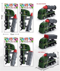 Инерц. "Fenming" 12*7см "Ракетная установка на грузовике" (399-666) 4 вида в ассорт. с подвижными эл-тами, в пакете