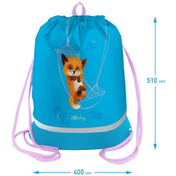 ! РАСПРОДАЖА Сумка для обуви с карманом Berlingo "Little foxy" 51*40см (MS1052) расшир. дно, светоотр. эл-ты