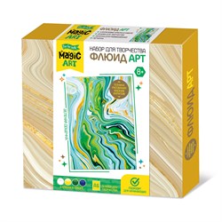 Набор для рисования №1 "Fluid ART" (04445) основа-А6, зеленые оттенки, "Десятое королевство"