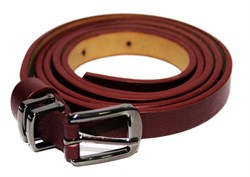 ! РАСПРОДАЖА Ремень женский кожзам. узкий, бордовый