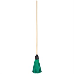 ! РАСПРОДАЖА Метла OfficeClean для улицы, круглая, 200*260см, с деревянным черенком 120см (321799)