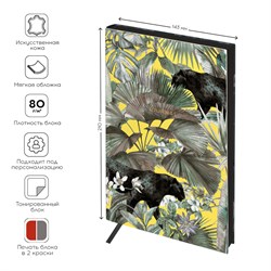 ! РАСПРОДАЖА Ежедневник Greenwich Line недатир. А5 136л. кожзам "Jungle breath. Panther" (ENA5-44961) обложка лайт, тонир. блок, черный срез
