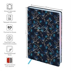 ! РАСПРОДАЖА Ежедневник Greenwich Line недатир. А5 136л. кожзам "Night garden. Blue" (ENA5-44973) обложка иск. кожа, тонир. блок, сереб. срез