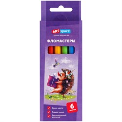 ! РАСПРОДАЖА Фломастеры ArtSpace "Рисунки. Lovely animals"  6цв. в карт. уп. (WP_71689) смываемые