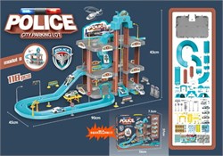 Игровой набор "Парковка. Город" + 4 машинки и вертолет (2106817) в коробке 58*37см