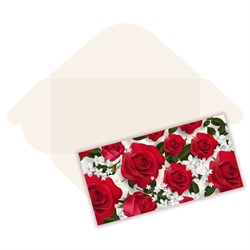 Конверт для денег "Без текста" (7723) "Розы"