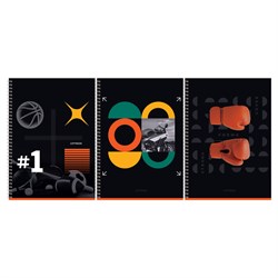 Тетрадь 96л. А4 на спирали "Sport format", клетка (Т4гр96_лс 12056, "BG") soft-touch ламинация