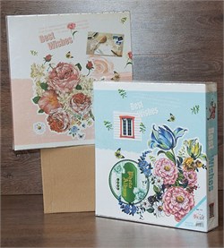 Фотоальбом 400 фото 10*15см., в боксе (269) "Цветы" 2 вида