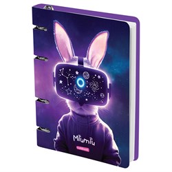 Тетрадь 100л. на кольцах "Miumiu" сменный блок (MS_50669, "MESHU") матовая ламинация, тиснение фольгой
