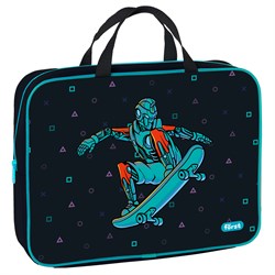 ! РАСПРОДАЖА Папка на молнии с ручками А4 Först "Neo skater" ширина 80мм (FT-FB-A40316) полиэстер