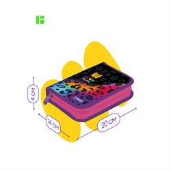 ! РАСПРОДАЖА Пенал 1 отд. 200*140мм, с откидной планкой "Meow colors" (PK11042) полиэстер "Berlingo"