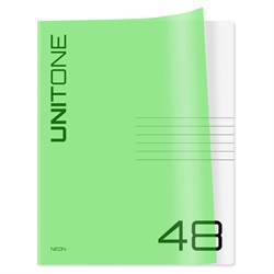 Тетрадь 48л. BG "UniTone. Neon. Салатовая" клетка (Т5ск48_пл 12471) пластиковая обложка