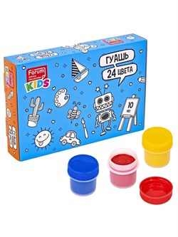 Гуашь FORUM Office Collection KIDS 24цв. 10мл. (FG-024-R)