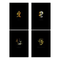 Тетрадь-словарик А5 48л. для записи иероглифов (ТС5ск48 12597, BG) матовая ламинация, тиснение